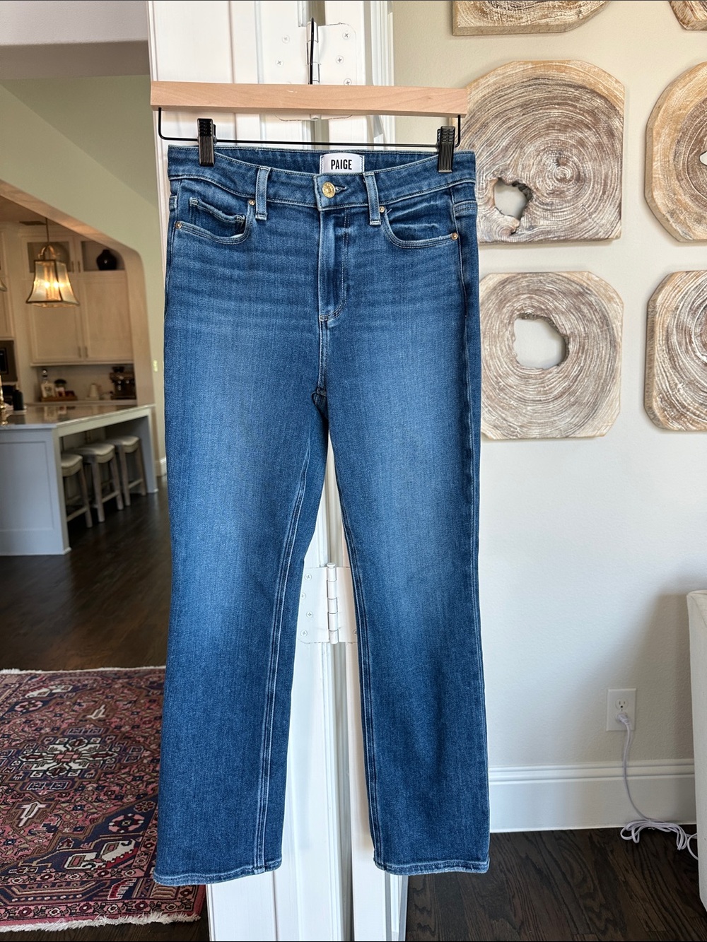 PAIGE Cindy Straight Leg Jeans in Medium Blue Wash